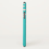 Roos goudfolie en Blauwgroen Confetti monogram Case-Mate iPhone Case (Achterkant / rechts)