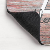 Roos goudfolie en rustiek houtmonogram muismat (Hoek)