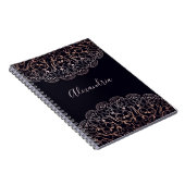 Roos goudfolie gelace mandala zwart tijdschrift notitieboek (Rechterzijde)