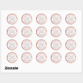 Roos goudfolie glittery bedankt de aangepaste logo ronde sticker (Vel)