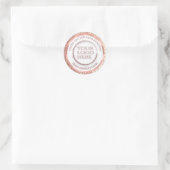 Roos goudfolie glittery bedankt de aangepaste logo ronde sticker (Tas)