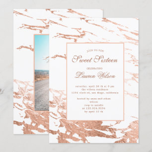 roos goudfolie marmer Sweet Sixteen Kaart