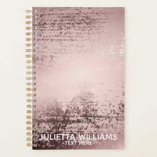 Roos goudgepersonaliseerde luxe metalen vormgeving planner