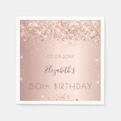 Roos goudglitsstof servet (Voorkant)