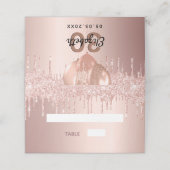 Roos goudglitter druist op blush ballons jarig (Buitenkant ongevouwen)