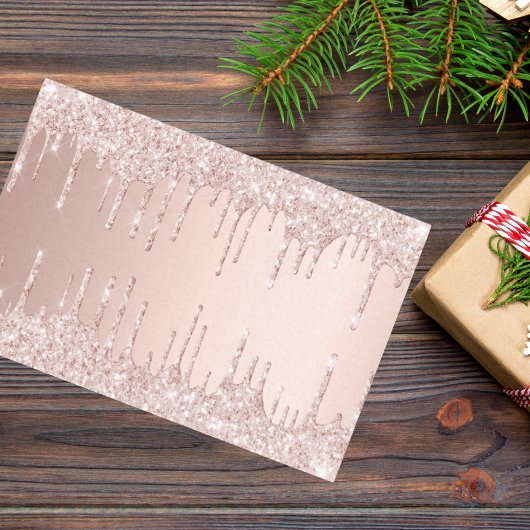 Roos goudglitter druppelt roze luxe luxe tissuepapier