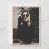 Roos goudglitter-grensscriptfoto Sweet 16 Kaart (Achterkant)