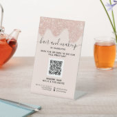 Roos goudglitter maakt digitale QR-prijs Reclamebord Met Voetstuk (Insitu)