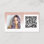 Roos goudglitter make-up foto logo qr code visitekaartje (Achterkant)