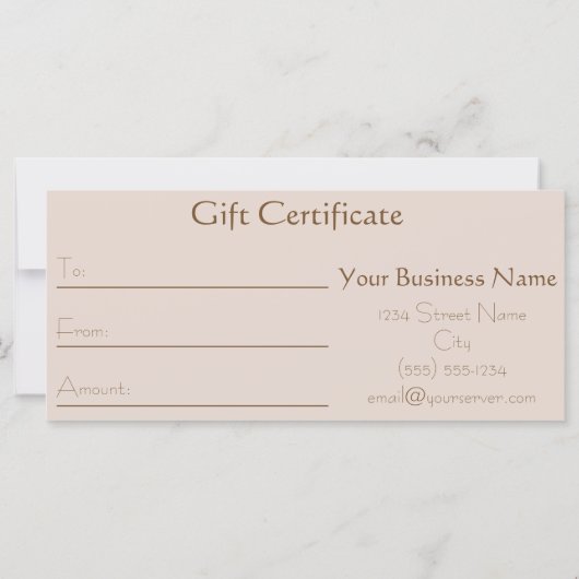 Roos goudglitter make-up salon cadeaubon (Achterkant)