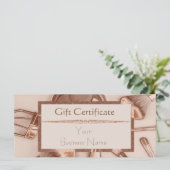 Roos goudglitter make-up salon cadeaubon (Staand voorkant)