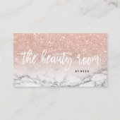 Roos goudglitter-marmer visitekaartje (Voorkant)