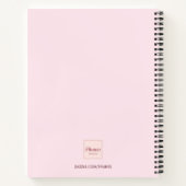 Roos goudglitter-monogram notitieboek (Achterkant)