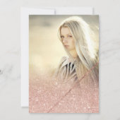 Roos goudglitter script foto marmer Sweet 16 Kaart (Achterkant)