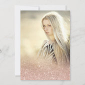 Roos goudglitter-script zwart Sweet 16 foto Kaart (Achterkant)