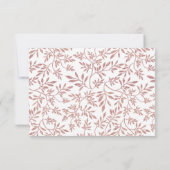 Roos goudglitter verlaat moderne bruiloft RSVP (Achterkant)