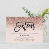 Roos goudglitter verrassing 16 jaar oud (Staand voorkant)