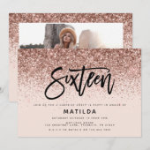 Roos goudglitter verrassing 16 jaar oud (Voorkant / Achterkant)