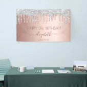 Roos goudglitter zilverspargel spandoek (Beurs)