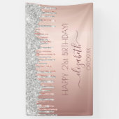 Roos goudglitter zilverspargel spandoek (Verticaal)