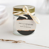 Roos goudglitter zwarte moderne elegante begroting bedankjes labels