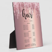 Roos goudglitterdripharsen, koper fotoplaat (Zijkant)