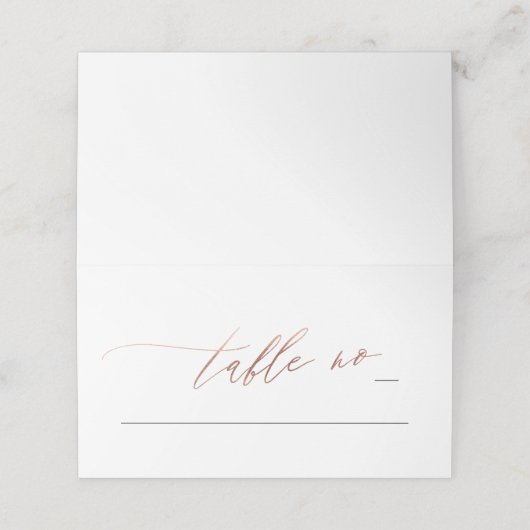 Roos goudkalligrafie Moderne bruiloft (Buitenkant ongevouwen)