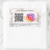 Roos goudmagermarmer rechthoekige sticker (Tas)