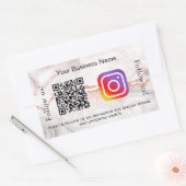 Roos goudmagermarmer rechthoekige sticker (Envelop)