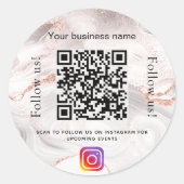 Roos goudmagermarmer ronde sticker (Voorkant)