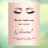 Roos goudmake-up artiest openingstijden welkom raamsticker (Vel 3)