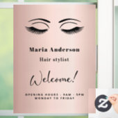 Roos goudmake-up artiest openingstijden welkom raamsticker (Huis)