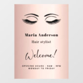 Roos goudmake-up artiest openingstijden welkom raamsticker (Vel)