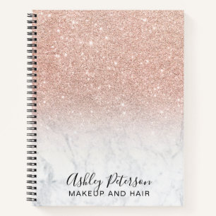 Roos goudmakreel roze witte marmer notitieboek