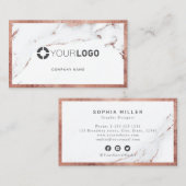 Roos goudmarmer, logo visitekaartje (Voorkant / Achterkant)