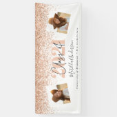 Roos goudmoderne, stijlvolle afstuderen ba met mee spandoek (Verticaal)