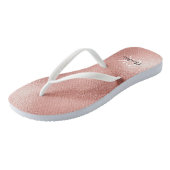 Roos goudmonogram initialen naam minimalistisch teenslippers (Schuin)