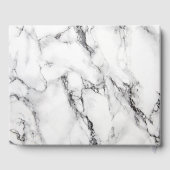 roos goudmonogram op witte marmer gastenboek (Achterkant)