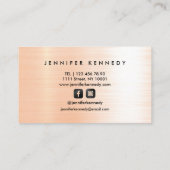 Roos goudpenseel Elegant Blush Monogram Visitekaartje (Achterkant)