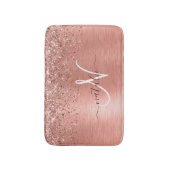 Roos goudpenseel Glitter Monogram Badmat (Voorkant Verticaal)