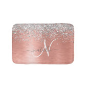 Roos goudpenseel Glitter Monogram Badmat (Voorkant)