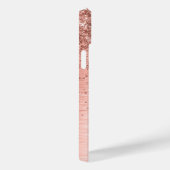 Roos goudpenseel Glitter Monogram Case-Mate iPhone Case (Achterkant / Rechts)