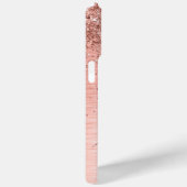 Roos goudpenseel Glitter Monogram Case-Mate iPhone Case (Achterkant / Rechts)