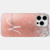 Roos goudpenseel Glitter Monogram Case-Mate iPhone Case (Achterkant (horizontaal))