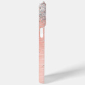 Roos goudpenseel Glitter Monogram Case-Mate iPhone Case (Achterkant / Rechts)