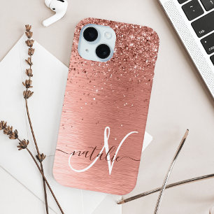 Roos goudpenseel Glitter Monogram
