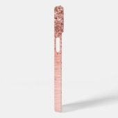 Roos goudpenseel Glitter Monogram Case-Mate iPhone Case (Achterkant / Rechts)