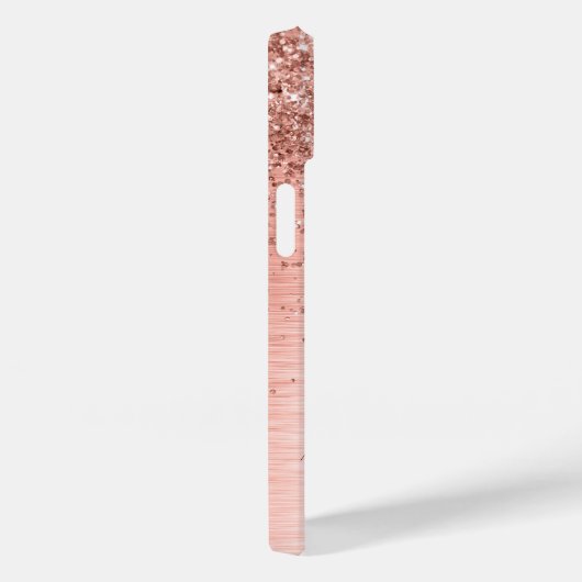 Roos goudpenseel Glitter Monogram Case-Mate iPhone Case (Achterkant / Rechts)