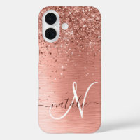 Roos goudpenseel Glitter Monogram