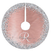 Roos goudpenseel Glitter Monogram Kerstboom Rok (Voorkant)
